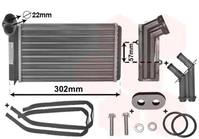 Wärmetauscher, Innenraumheizung VAN WEZEL 58006201 Bild Wärmetauscher, Innenraumheizung VAN WEZEL 58006201