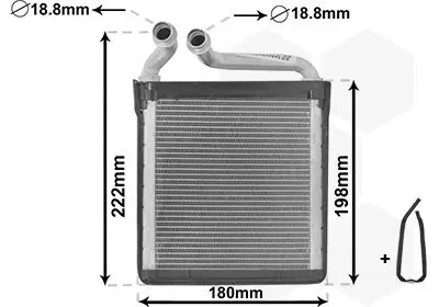 Wärmetauscher, Innenraumheizung VAN WEZEL 58006256 Bild Wärmetauscher, Innenraumheizung VAN WEZEL 58006256