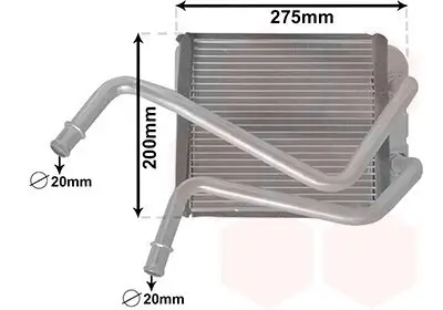 Wärmetauscher, Innenraumheizung VAN WEZEL 58006378 Bild Wärmetauscher, Innenraumheizung VAN WEZEL 58006378