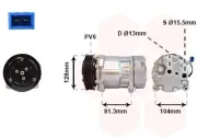 Kompressor, Klimaanlage 12 V VAN WEZEL 5800K164