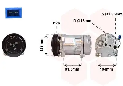 Kompressor, Klimaanlage 12 V VAN WEZEL 5800K164 Bild Kompressor, Klimaanlage 12 V VAN WEZEL 5800K164