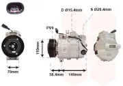 Kompressor, Klimaanlage 12 V VAN WEZEL 5800K265