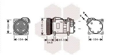 Kompressor, Klimaanlage VAN WEZEL 5800K281 Bild Kompressor, Klimaanlage VAN WEZEL 5800K281