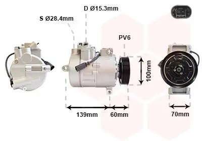 Kompressor, Klimaanlage 12 V VAN WEZEL 5800K356 Bild Kompressor, Klimaanlage 12 V VAN WEZEL 5800K356