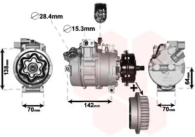 Kompressor, Klimaanlage 12 V VAN WEZEL 5800K987