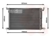 Kondensator, Klimaanlage VAN WEZEL 58015705