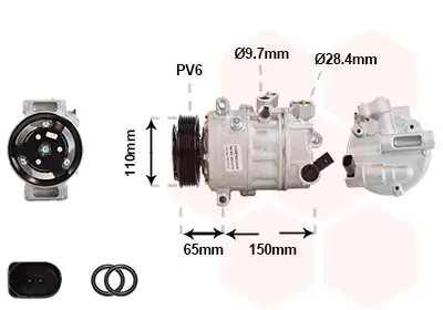 Kompressor, Klimaanlage 12 V VAN WEZEL 5801K703