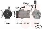 Kompressor, Klimaanlage 12 V VAN WEZEL 5801K705