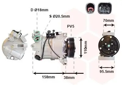 Kompressor, Klimaanlage 12 V VAN WEZEL 5900K143 Bild Kompressor, Klimaanlage 12 V VAN WEZEL 5900K143