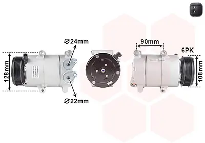 Kompressor, Klimaanlage 12 V VAN WEZEL 5900K184 Bild Kompressor, Klimaanlage 12 V VAN WEZEL 5900K184