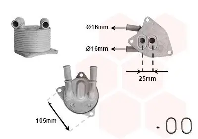 Ölkühler, Automatikgetriebe VAN WEZEL 59013713 Bild Ölkühler, Automatikgetriebe VAN WEZEL 59013713