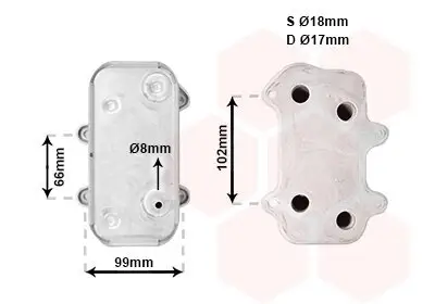 Ölkühler, Motoröl VAN WEZEL 74003063 Bild Ölkühler, Motoröl VAN WEZEL 74003063