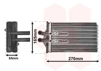 Wärmetauscher, Innenraumheizung VAN WEZEL 74006082 Bild Wärmetauscher, Innenraumheizung VAN WEZEL 74006082