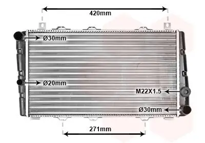 Kühler, Motorkühlung VAN WEZEL 76002009 Bild Kühler, Motorkühlung VAN WEZEL 76002009