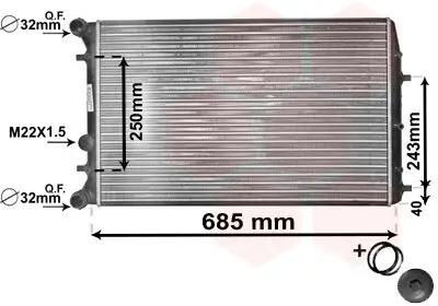 Kühler, Motorkühlung VAN WEZEL 76002010 Bild Kühler, Motorkühlung VAN WEZEL 76002010