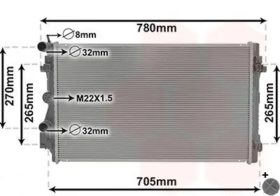 Kühler, Motorkühlung VAN WEZEL 76002021 Bild Kühler, Motorkühlung VAN WEZEL 76002021