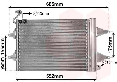 Kondensator, Klimaanlage VAN WEZEL 76005007 Bild Kondensator, Klimaanlage VAN WEZEL 76005007