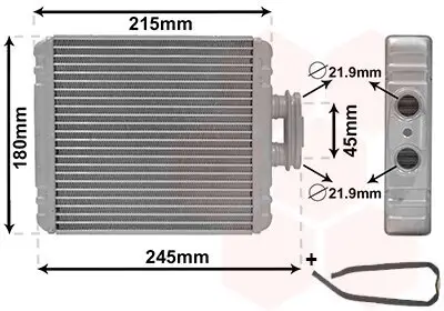 Wärmetauscher, Innenraumheizung VAN WEZEL 76016700