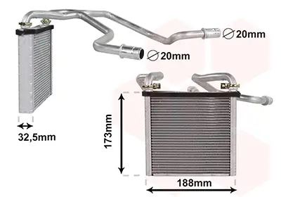 Wärmetauscher, Innenraumheizung VAN WEZEL 76016701 Bild Wärmetauscher, Innenraumheizung VAN WEZEL 76016701