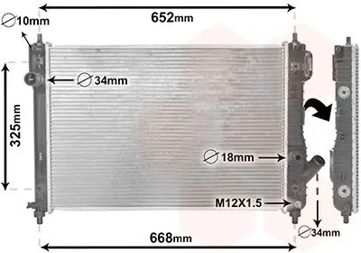Kühler, Motorkühlung VAN WEZEL 81002087 Bild Kühler, Motorkühlung VAN WEZEL 81002087