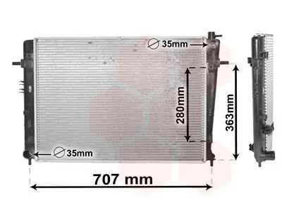 Kühler, Motorkühlung VAN WEZEL 82002328 Bild Kühler, Motorkühlung VAN WEZEL 82002328