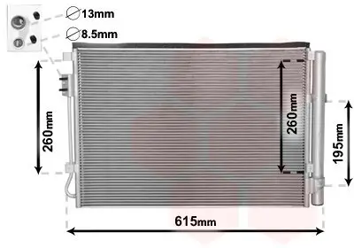 Kondensator, Klimaanlage VAN WEZEL 82005207 Bild Kondensator, Klimaanlage VAN WEZEL 82005207