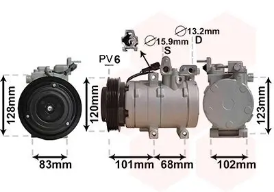 Kompressor, Klimaanlage VAN WEZEL 8200K123 Bild Kompressor, Klimaanlage VAN WEZEL 8200K123