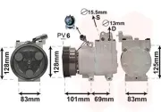 Kompressor, Klimaanlage 12 V VAN WEZEL 8200K159