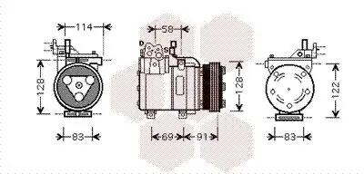 Kompressor, Klimaanlage 12 V VAN WEZEL 8200K196