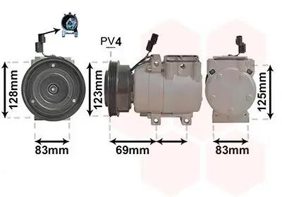Kompressor, Klimaanlage 12 V VAN WEZEL 8200K198
