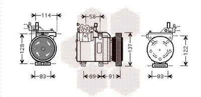 Kompressor, Klimaanlage 12 V VAN WEZEL 8200K199