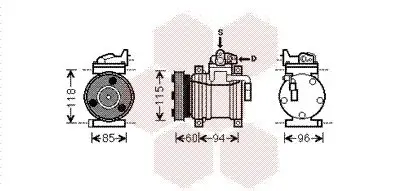 Kompressor, Klimaanlage 12 V VAN WEZEL 8200K217