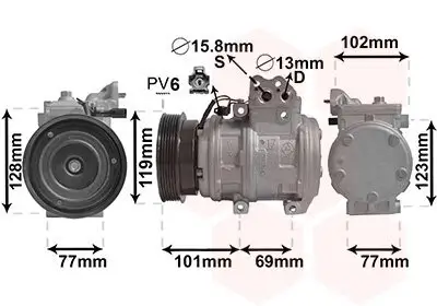 Kompressor, Klimaanlage VAN WEZEL 8200K222 Bild Kompressor, Klimaanlage VAN WEZEL 8200K222