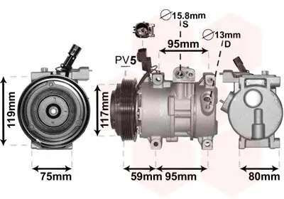 Kompressor, Klimaanlage VAN WEZEL 8200K319