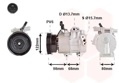 Kompressor, Klimaanlage 12 V VAN WEZEL 8201K703