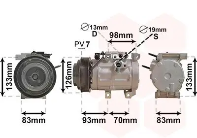 Kompressor, Klimaanlage 12 V VAN WEZEL 8201K709