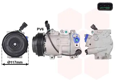 Kompressor, Klimaanlage 12 V VAN WEZEL 8201K722 Bild Kompressor, Klimaanlage 12 V VAN WEZEL 8201K722