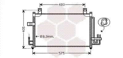 Kondensator, Klimaanlage VAN WEZEL 83005068 Bild Kondensator, Klimaanlage VAN WEZEL 83005068