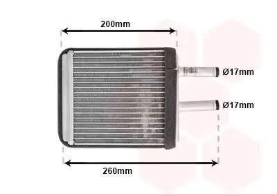 Wärmetauscher, Innenraumheizung VAN WEZEL 83006009 Bild Wärmetauscher, Innenraumheizung VAN WEZEL 83006009