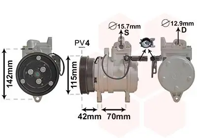 Kompressor, Klimaanlage 12 V VAN WEZEL 8300K121 Bild Kompressor, Klimaanlage 12 V VAN WEZEL 8300K121