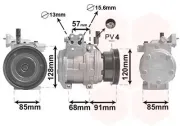 Kompressor, Klimaanlage 12 V VAN WEZEL 8300K145