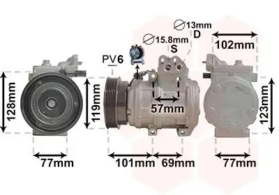 Kompressor, Klimaanlage 12 V VAN WEZEL 8300K146