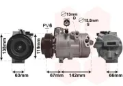 Kompressor, Klimaanlage 12 V VAN WEZEL 8300K216