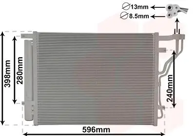 Kondensator, Klimaanlage VAN WEZEL 83015701