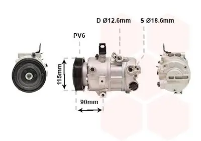 Kompressor, Klimaanlage 12 V VAN WEZEL 8301K711 Bild Kompressor, Klimaanlage 12 V VAN WEZEL 8301K711