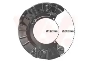 Spritzblech, Bremsscheibe Vorderachse links VAN WEZEL 0502371