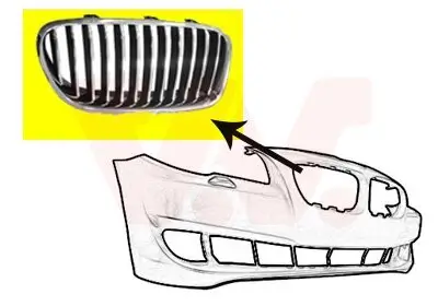 Kühlergitter rechts VAN WEZEL 0617514 Bild Kühlergitter rechts VAN WEZEL 0617514