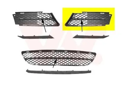 Lüftungsgitter, Stoßfänger vorne links VAN WEZEL 0657593 Bild Lüftungsgitter, Stoßfänger vorne links VAN WEZEL 0657593