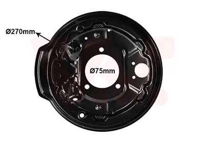 Abdeckblech, Bremstrommel Hinterachse rechts VAN WEZEL 0903374 Bild Abdeckblech, Bremstrommel Hinterachse rechts VAN WEZEL 0903374