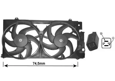 Lüfter, Motorkühlung VAN WEZEL 0903749 Bild Lüfter, Motorkühlung VAN WEZEL 0903749